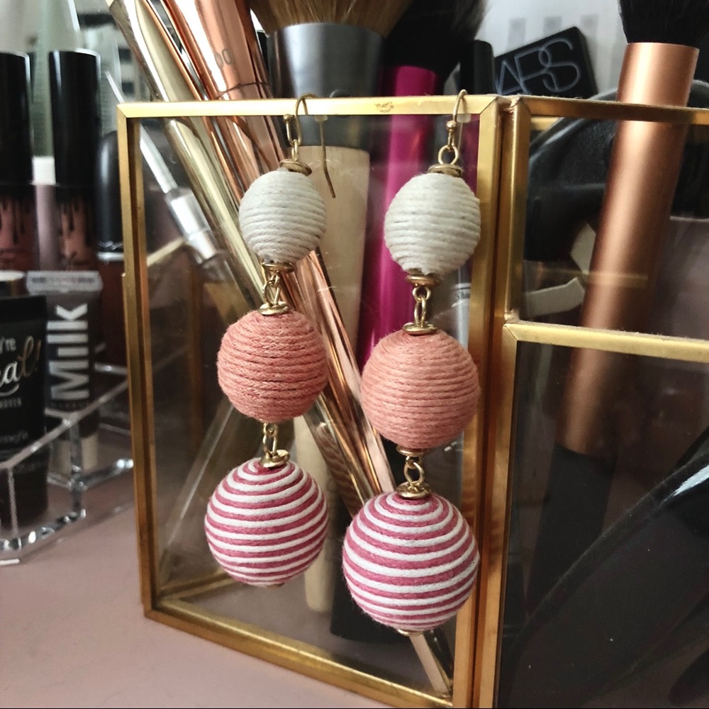 New Pink and Fun 3 Ball Drop Bon Bon Earrings